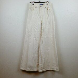 Levis made & crafted high waist ultra wide leg cream denim pants jeans 27